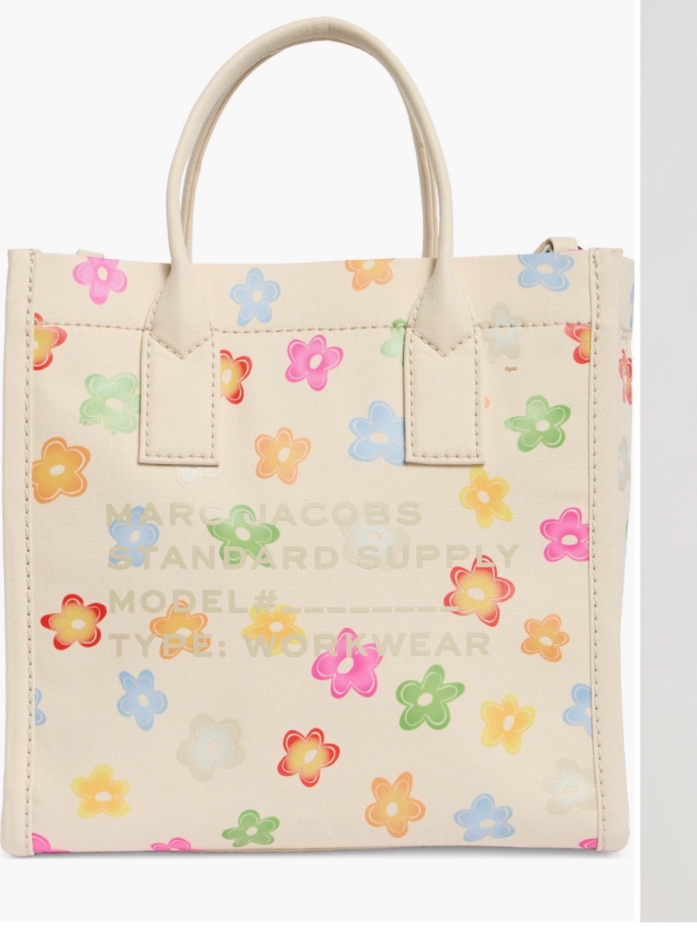 Marc Jacobs Cream Multicolor Floral Print Tote